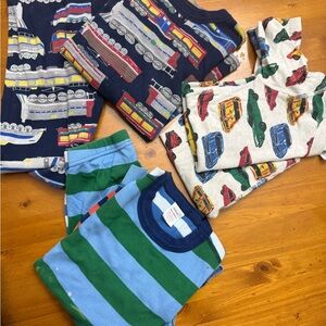 Colorful Kids' Pajama Set with Vehicle Prints Hanna Anderson boys 8/10 lot of 3
